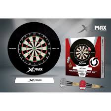 XQMax EVA Surround & Tournament Darts Set - includes Dartboard - 2 Sets Darts - Black